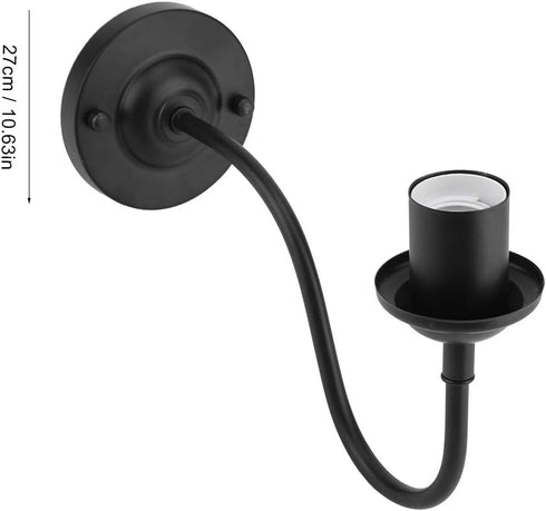 E27 90 250V Hilitand Sconce Iron Lamp Wall Sconce Light Sock Black to for Dining Room, Bedroom, Cafe, Bar, Garden