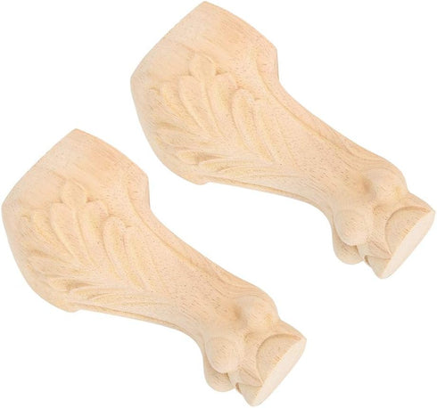 2PCS Zerodis Wood Table Leg, Rubber Wood Furniture Leg Replacement with Exquisite Carving Patterns, for Sofa Coffee