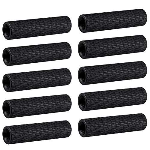 100Pcs M3X10 Knurled Standoffs for RC/Drone/Quadcopter/FPV/Racing Car Accessories (Black, 10mm)