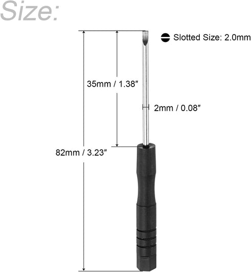 uxcell Mini Slotted Screwdriver, 2.0mm Flat Head for Watch Eyeglasses Electronics Repair, 10 Pcs