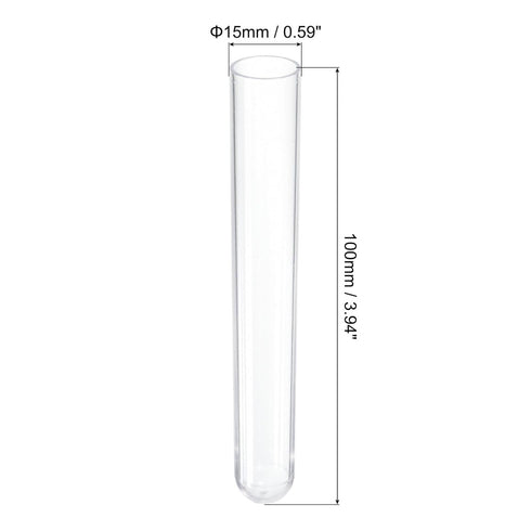 PATIKIL 9ml Plastic Test Tubes with Cork Stoppers, 40Pcs 100x15mm Tubes for Scientific Party Decoration Candy Bead Storage Bath Salt Lab Use, Clear