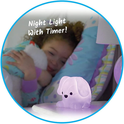 hand2mind PAWZ The Calming Pup, Rechargeable Animal Night Light for Kids Anxiety Relief