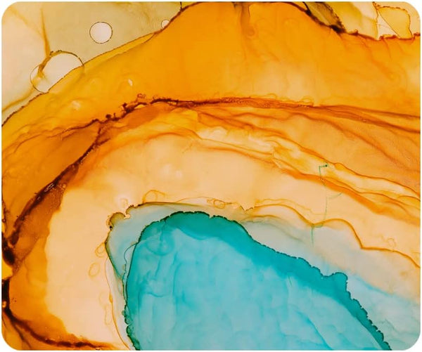 Nicokee Watercolor Marble Gaming Mousepad Amber Spots Azure Smears Orange Turquoise Mouse Pad Mouse Mat for Computer Desk Laptop Office 9.5 X 7.9 Inch Non-Slip Rubber by Generic
