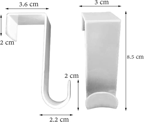 1st Choice Over The Door Hooks Hangers, White Plastic Laundry Hanger, 2 Pack