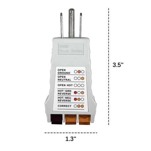 SK300 Outlet Circuit Testers, 3-Wire Receptacle for Use on 125VAC Circuits, Detect Common Improper Wiring Conditions, Grey