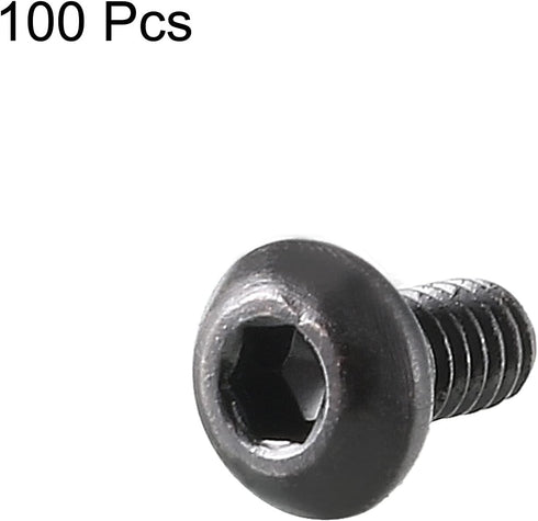 uxcell M2x4mm Thread Button Head Hex Socket Cap Screw Bolt, 100pcs