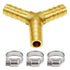 Joywayus 1/4" Hose Barb Y Shaped 3 Way Union Fitting for Water/Fuel/Air Intersection/Split Brass