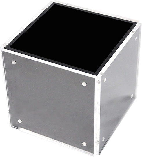 HESIN Acrylic Photo Block Cube Pen Holder, 4-Side Desktop Storage Organizer for Office, Home, Kids, 5" x 5" Photo Frame