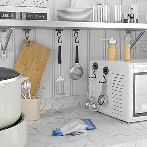 Tohoer Magnetic Hooks, 100LBS Neodymium Magnets Hook Heavy Duty with Rust Proof for Fridge, Oven, Grill, BBQ, Key,