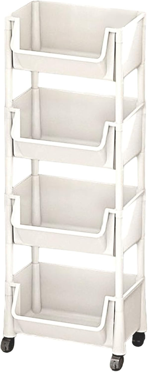 Generic Rolling Cart Organizer Mobile Storage Rack, Toy Bookshelf, Slim Book Organizer | Multi-Tier Shelf Storage
