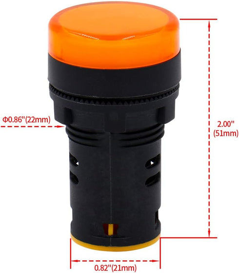 Baomain AD16-22D/S31 AC220V Energy Saving LED Indicator Light, Green*1 Yellow*1 Red*1, Pack of 3