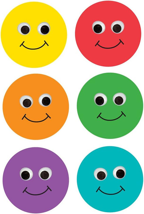 Hygloss Products Happy Multi-Color Smiley Face Classroom Accents, 30 Pack, 6 Inches