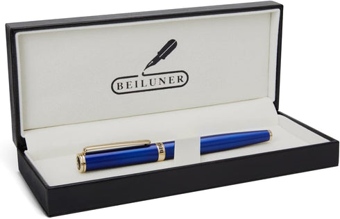 BEILUNER Luxury Rollerball Pen, 24K Gold Trim, Elegant Designs, Best Gift Set for Men & Women