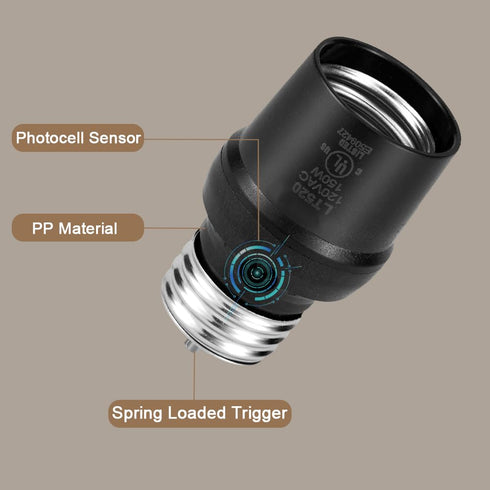 Mighmia E26 E27 Bulb Bulb 2 Pack Light Sensor Socket, Dusk to Dawn Sensor Socket, Light Socket for Light Fixtures, Base