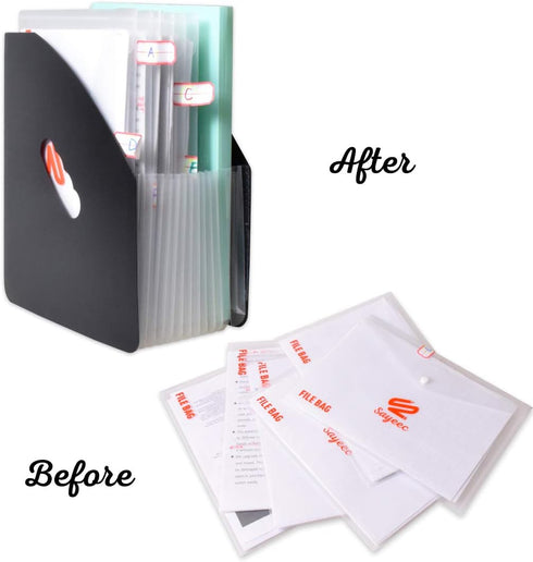 SAYEEC Rainbow Expanding File Holder, A4 Vertical Mini Organizer with 13 Pockets for Office and Study