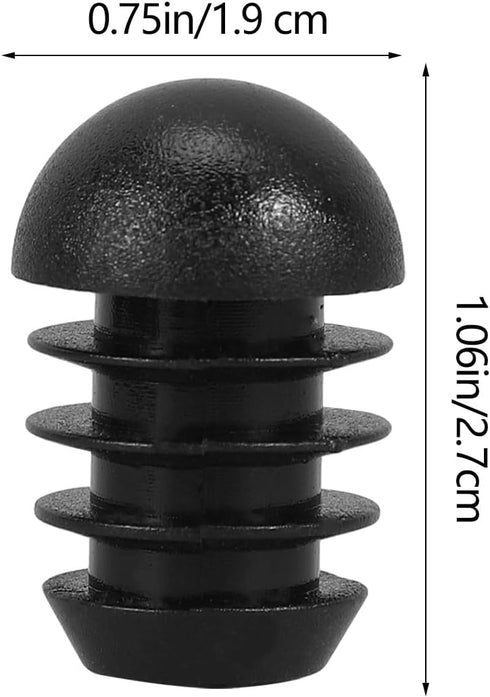 50pcs LALAFINA Black Round Furniture Leg Plugs Tube Insert Caps Chair Leg Glides for Table and Chair Tubing End Covers