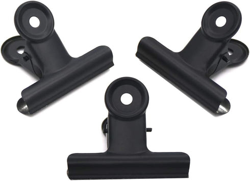 Coideal Black Bulldog Paper Clips, 2 Inch, 20 Pack Large Metal Hinge Clips for Food Bags, Photos, Office Supply