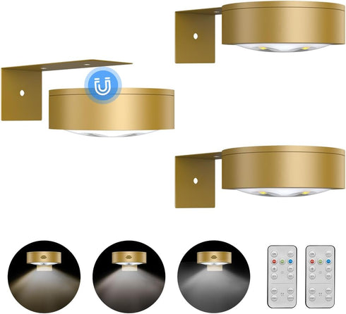 Xuolder 3Pack Picture Light Battery Operated Painting Lights for Wall Wireless Magnetic Display