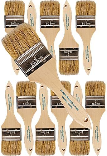 Pro Grade Chip Paint Brushes, 12 Ea 2 Inch Light Brown Chip Paint Brush