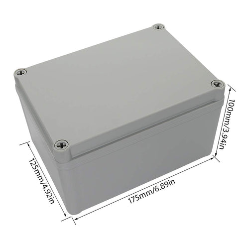 LeMotech Junction Box, IP67 Waterproof Dustproof ABS Plastic Project Box, Gray, 6.9 x 4.9 x 3.9 inch (175 x 125 x 100