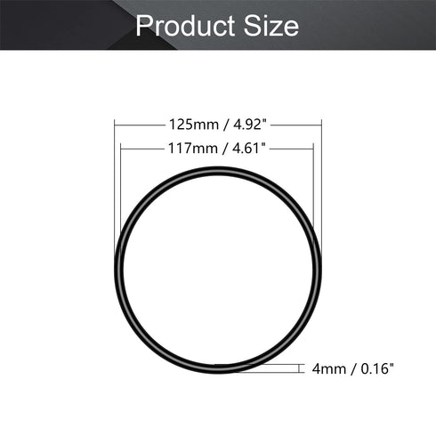 Othmro 10pcs Nitrile Rubber O-Rings, 4mm Wire Dia 125mm OD Metric Sealing Nitrile NBR Rubber Washers for Oil or Air Sealing, Professional Plumbing, Car Repair, Air or Gas Connections Black