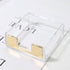 Buqoo Acrylic Sticky Notes Pad Holder, 3.5x3.3 Inch Memo Holder for Office Supplies (Gold) Clear Desk Accessories