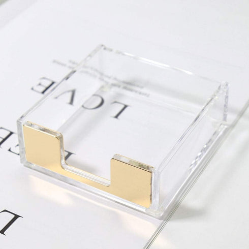 MultiBey Sticky Notes Memo Pad Holder Dispenser, Rose Gold with Clear Desk Supplies Organizer for Office
