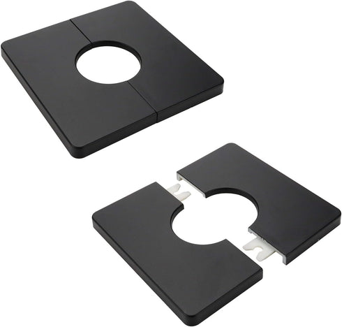 2 Pcs Wall Split Flange, ABS Square Self-Adhesive Escutcheon Plate for 1.3"/33mm Diameter Pipe