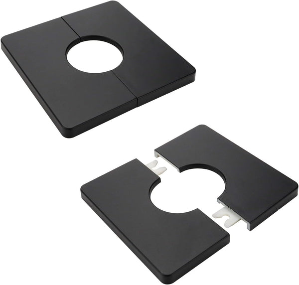 2 Pcs Wall Split Flange, ABS Square Self-Adhesive Escutcheon Plate for 1.3"/33mm Diameter Pipe