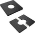 2 Pcs Wall Split Flange, ABS Square Self-Adhesive Escutcheon Plate for 1.3"/33mm Diameter Pipe