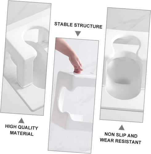 Non-Slip Bathroom Stool for Kids and Adults - Sturdy Toilet Step Stool