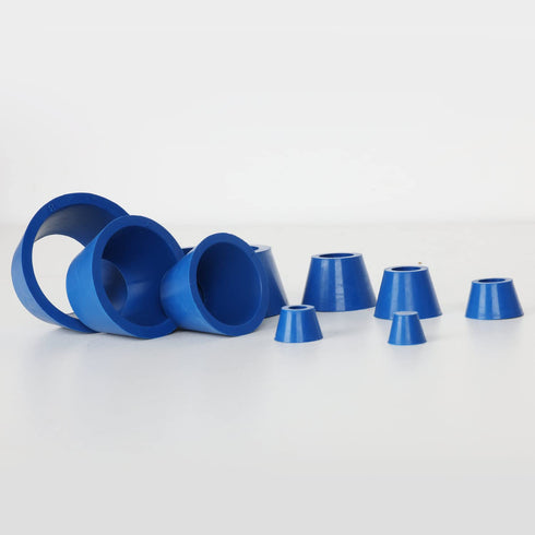 Filter Adapter Cones, 9 Pack Tapered Collar Rubber Stopper Buchner Funnel Flask Cones for Lab Supplies, Blue