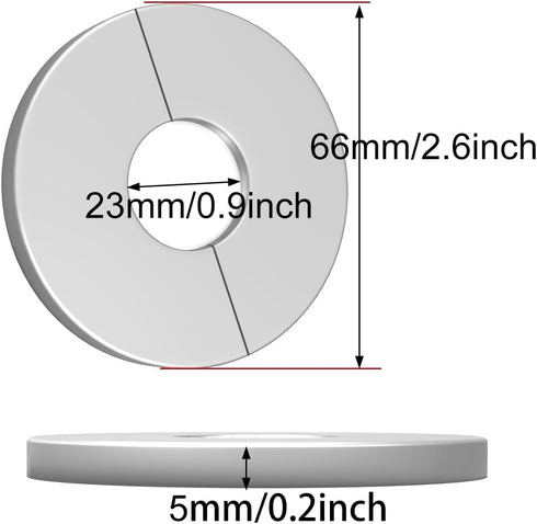 Wall Split Flange Stainless Steel split Escutcheon Plate Self-Adhesive Plumbing Cover Plates Round for 22mm Diameter Pipe
