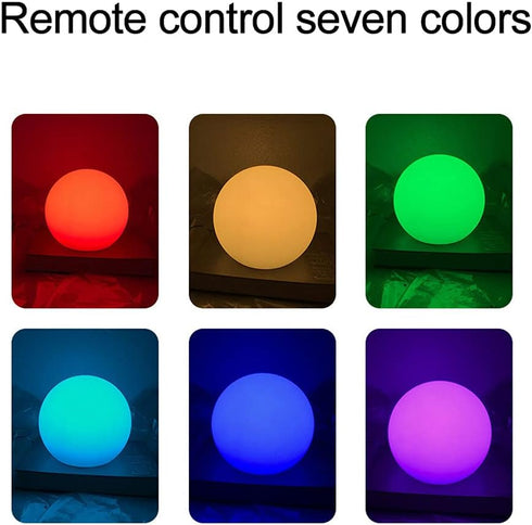 TTBDDDYH 7-Colors Sets Bedside Lamps, with Remote Control Portable LED Round Night Light, RGB Colors Changing