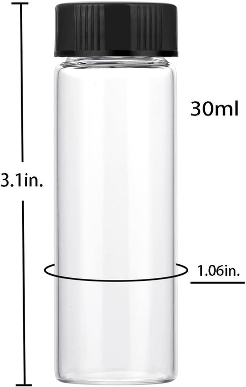 30ml Clear Small Glass Vials 30pcs with Screw Caps(30pcs)