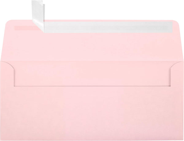 LUXPaper #10 Business Envelopes | 4 1/8" x 9 1/2" | Peel & Press | 80lb. Text | Candy Pink | 50 Qty