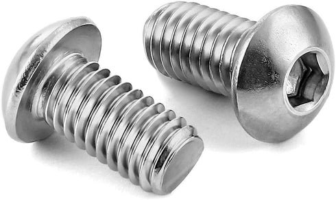 M8-1.25 x 20mm Button Head Socket Cap Screws Bolts, Stainless Steel 18-8 (304), Full Thread, Bright Finish, Quantity 25