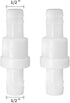 1/2" One Way Inline Check Valve, Non Return Ozone Resistance PVDF Plastic One-Way Fuel Oil Water Gas Pump Air Check Valve, Pack of 2