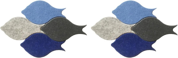 MAGICLULU 8 Pcs Fish Felt Tiles Self-Adhesive Bulletin Board Decorative Wall Stickers
