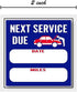 Oil Change Service Reminder Stickers, 100 Blue Red White Removable Labels, 2" x 2" Square