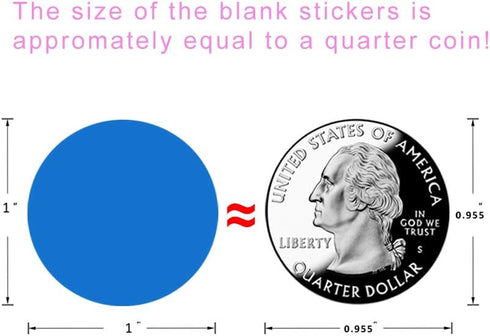 Hcode 1 Inch Color Coding Labels - 1000 Pieces, Round Permanent Adhesive Dots, Glossy Writable Paper Labels for Garage