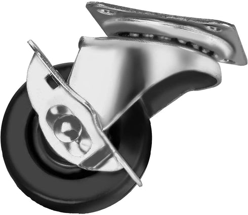 FactorDuty 12 Pack 2" Swivel Caster With Brake Wheels Hard Rubber Base with Top Plate & Bearing