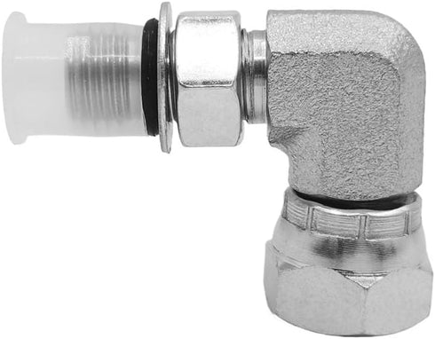 (2-PACK) 6901-04-04-NWO Hydraulic Hose Adapter Fitting 1/4" Male Adjustable Nut O-Ring Boss × 1/4" Female Swivel