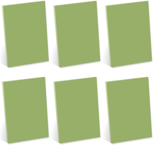 Trendy Spring Sage Sticky Note Pads, 4" x 6", Recycled, Set of Six Pads, 50 Sheets Each, Made in The USA