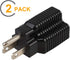 (2PACK) Nema 15 Amp to 20 Amp Plug Adapter ETL Listed NEMA 5-15P to 5-15/20R (Comb 20Amp T Blade) 15 Amp Household Plug to 20 Amp T-Blade AC Power Adapter