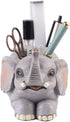 Elephant Pen Pencil Holder, Cute Desk Organizer Animal Ornament, Makeup Brush Holder for Home Office