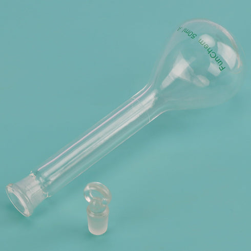 Glass Volumetric Flask with Glass Stopper, Borosilicate Heavy Wall Class A, 50 ml (Pack of 1)