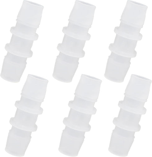 Plastic Hose Barb Fitting, 1/2" x 1/2" Pipe Connectors, Barbed Splicer Joint Adapter, 6 Pcs