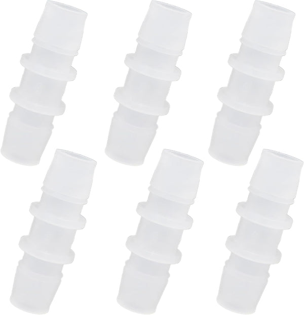 Plastic Hose Barb Fitting, 1/2" x 1/2" Pipe Connectors, Barbed Splicer Joint Adapter, 6 Pcs