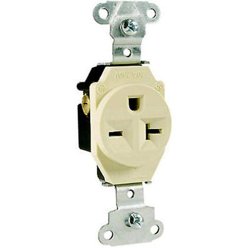 Legrand Pass & Seymour 5851ICC8 20 Amp 250V Specification Grade Single Receptacle Outlet, NEMA 6-20R, Ivory (1 Count)